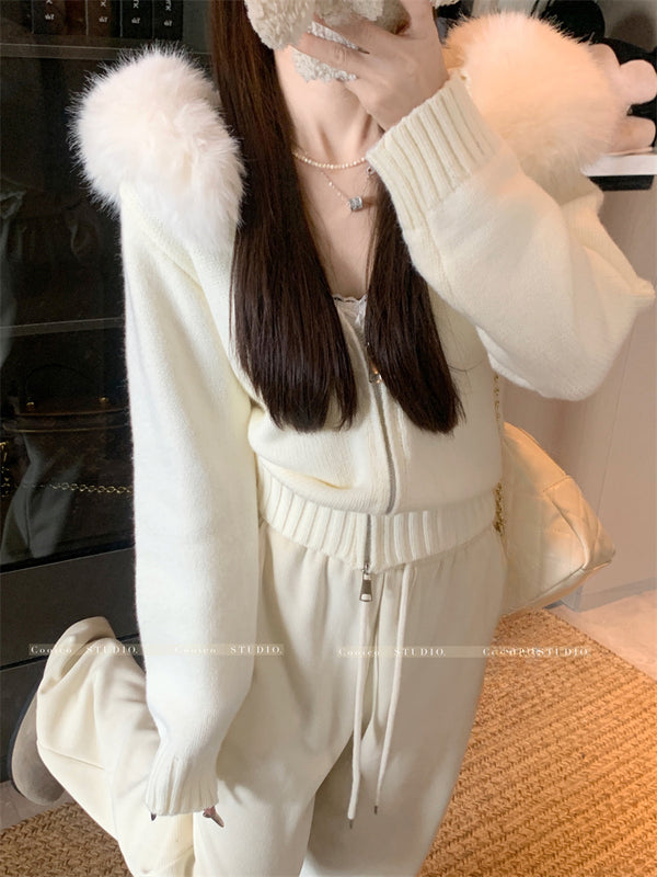 Manteau Tricoté en Fourrure de Renard