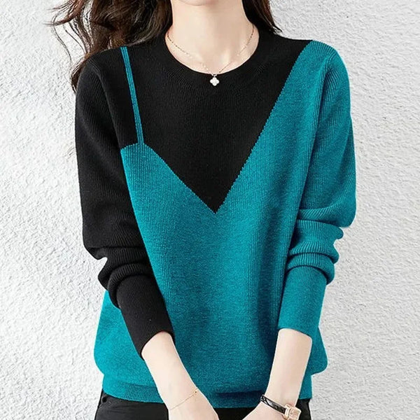 Pull Douillet à Couleurs Contrastées